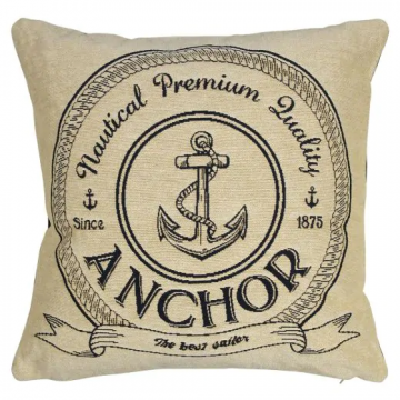 2 Coussins Gobelin Anchor Bleu Double Face