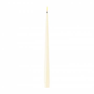 2 Bougies Flambeaux Led Crème 28cm