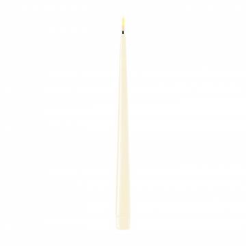 2 Bougies Flambeaux Led Crème 28cm