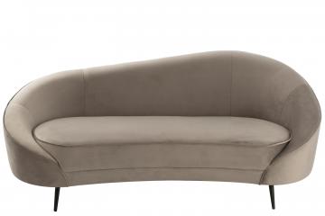Sofa Elisabeth Velours Argenté