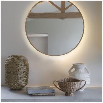 Miroir Victoria Rond Lumineux Blanc d'Ivoire ø90cm
