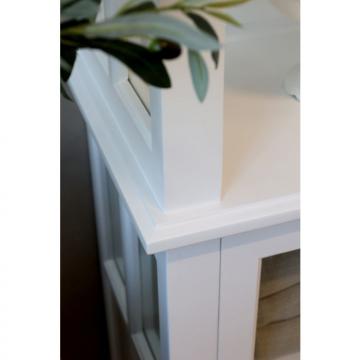 Vitrine Marseille 2 Portes Vitrées Bois Blanc