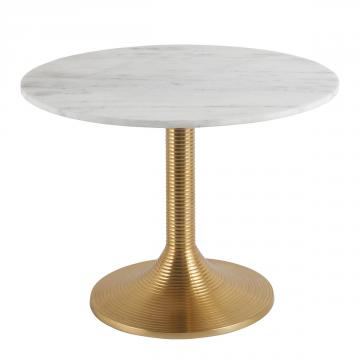 S/2 Tables Basses Charlotte Alu Marbre Blanc d'Ivoire