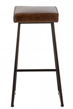 Tabouret de Bar Cuir Marron Indus Vintage