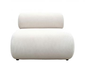 Fauteuil Chelsea Velours Côtelé Blanc Cassé