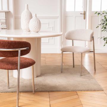 Chaise Curve Terracotta Chrome