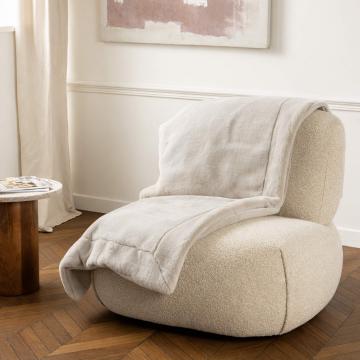 Plaid Luxe Gris Clair 130x170