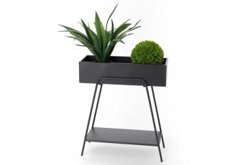 Console Porte Plante Métal Noir