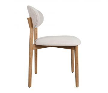 2 x Chaises Cautret Lin Gris Clair Bois Naturel