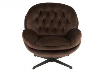 Fauteuil Relax + Repose Pieds Velours Marron