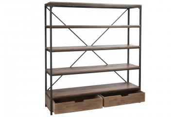 Etagère Indus 3 Niveaux 2 Tiroirs Bois Métal