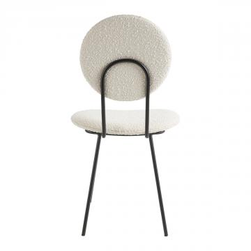 Chaise Colette Bouclette Crème Blanc d'Ivoire