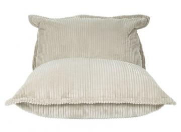 Fauteuil Pouf Sola 1 Place Velours Côtelé Beige