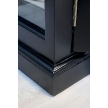 Armoire Vitrine Marseille 4 Portes Vitrées Bois Noir