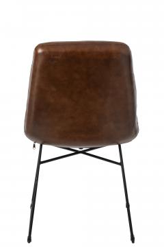 Chaise Cuir Marron Indus Vintage