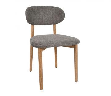 2 x Chaises Cautret Lin Gris Foncé Bois Naturel