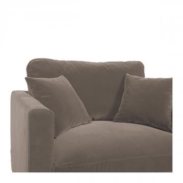 Fauteuil Angie Velours Taupe Blanc d'Ivoire