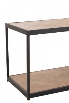 Table de Salon Etroite Zig Zag Naturel Noir