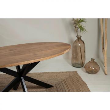 Table Ovale Brooklyn Acacia Métal