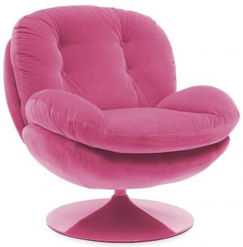 Fauteuil Memento Velours Uni Rose NOUVEAU