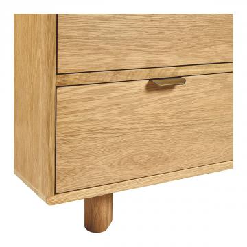 Commode 3 Tiroirs Simona Chêne Clair Blanc d'Ivoire