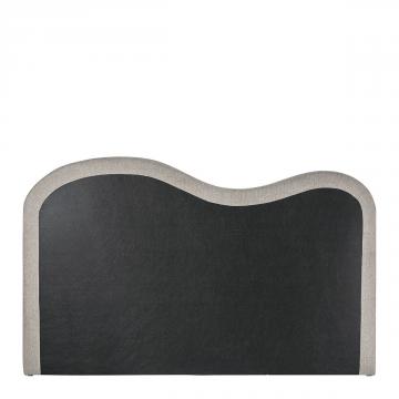 Tête de Lit Serena Tissu Gris 200cm Blanc d'Ivoire