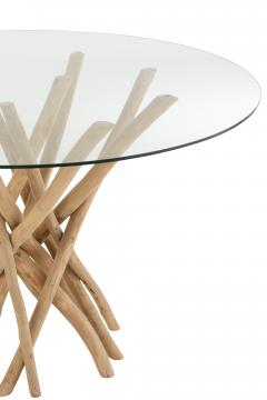 Table Ronde Branches de Teck Naturel