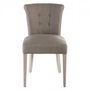 2 Chaises Corte Taupe Dossier Bas Capitonné Chêne