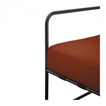 Fauteuil Gaspard Bouclette Terracotta Blanc d'Ivoire