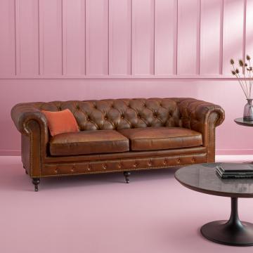Canapé Cuir Marron Chesterfield 3 Places