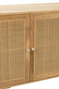 Buffet Bas Weaving 4 Portes Bois Rotin Naturel