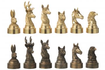 Jeu d'Echec Animaux Or/Bronze