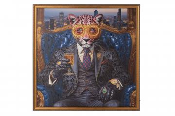 Tableau Led Leopard 124*124