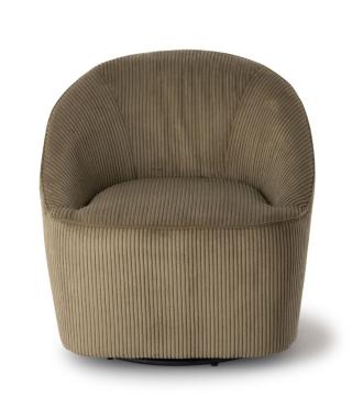 Fauteuil Pivotant Viby Velours Kaki Athezza