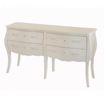 Commode Double 4 Tiroirs Murano Blanc