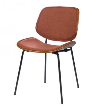 Chaise Atlanta Tissu Bois Finition Noyer (5 couleurs)