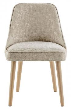 Chaise Marcus Jacquard de Velours Sable Blanc d'Ivoire