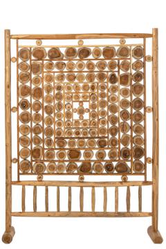 Cloison Rondelles de Bois Teck Naturel