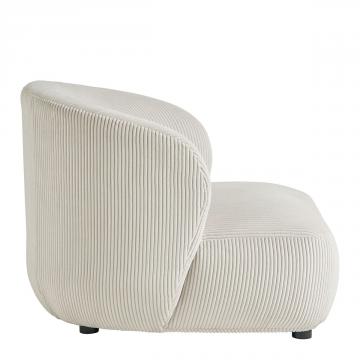 Fauteuil Lisette Velours Côtelé Crème XL