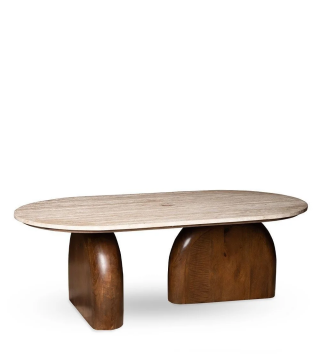 Table Basse Ovale Aydin Travertin