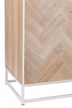 Armoire 2 Portes Zig Zag Naturel Blanc