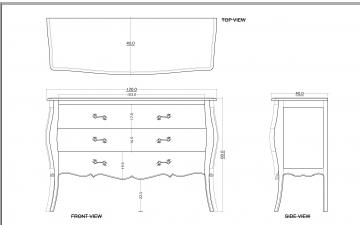 Commode 3 Tiroirs Murano Silver Amadeus