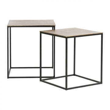 Tables Gigognes Carrées Félia Métal Doré