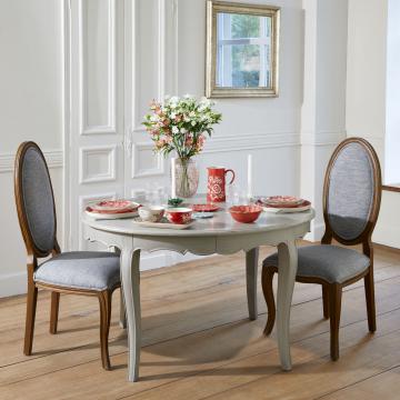 Table Repas Ronde Extensible Bois Murano Blanc