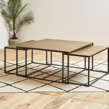 Tables Basses Gigognes x3 Félia Métal Doré