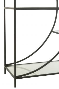 Bibliothèque Contemporaine Nyr Métal Noir Verre
