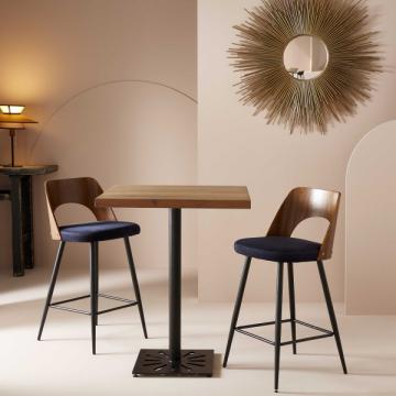 Chaise de Comptoir Austin Velours Bleu