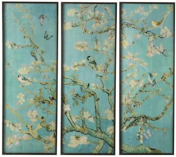 Triptyque Verre Cerisier en Fleurs