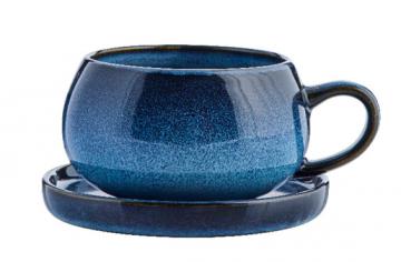 2 Tasses Soucoupe Amera Bleu 40cl