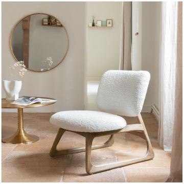 Fauteuil Lina Bouclette Crème Blanc d'Ivoire